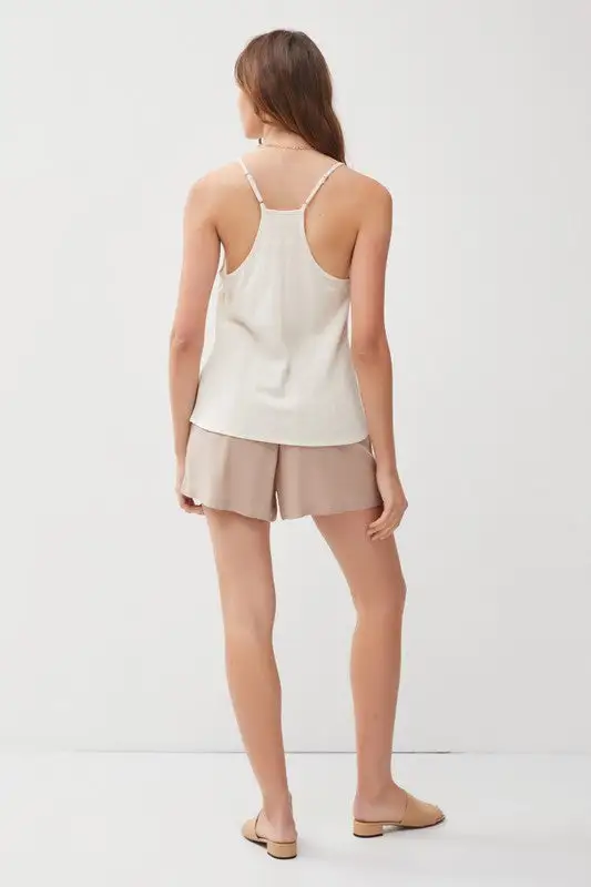 Linen Racerback Vneck Tank