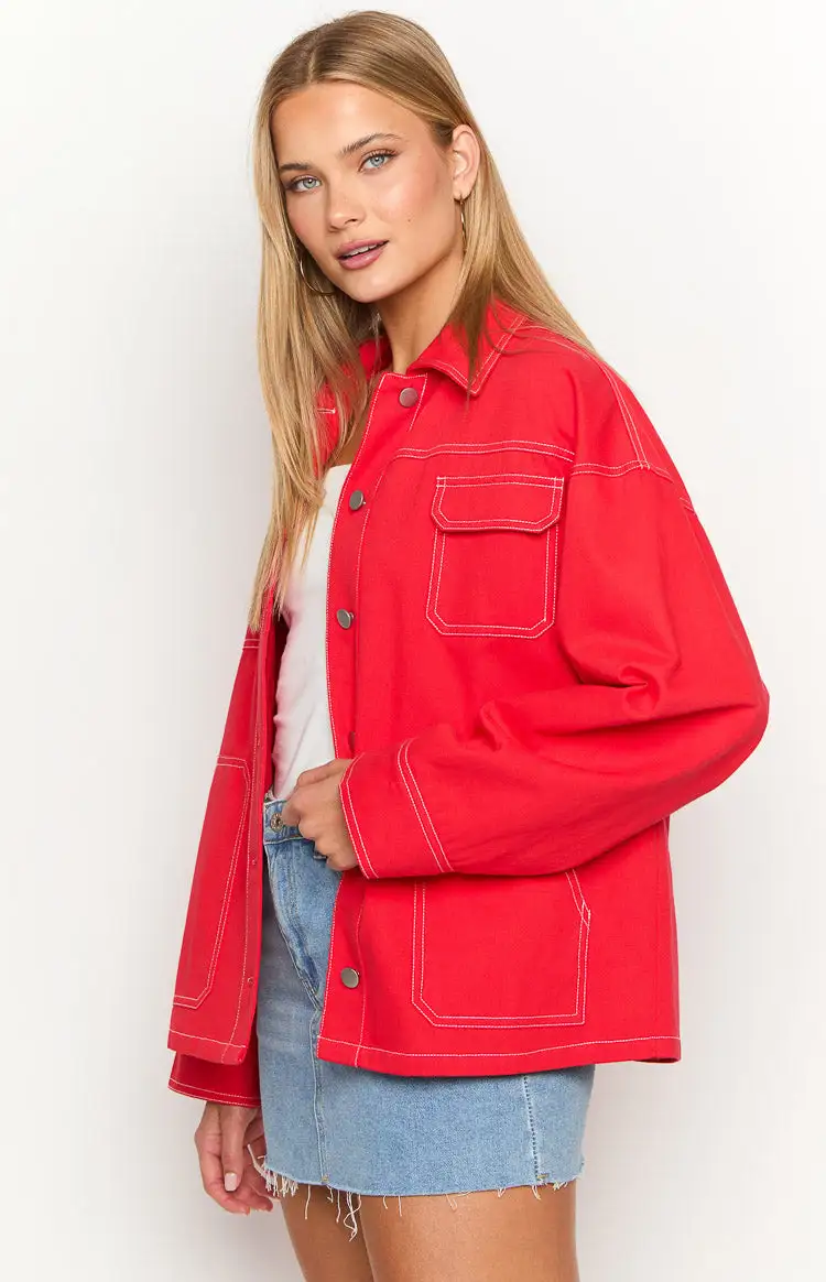 Callie Red Denim Jacket