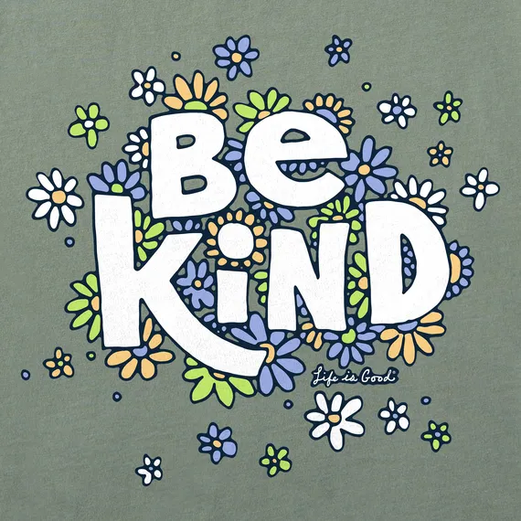 Women's Be Kind Flower Lines Short Sleeve Tee