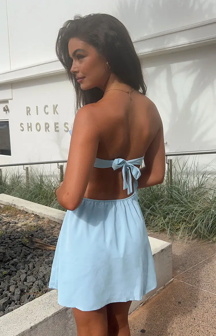 Tenley Blue Strapless Mini Dress