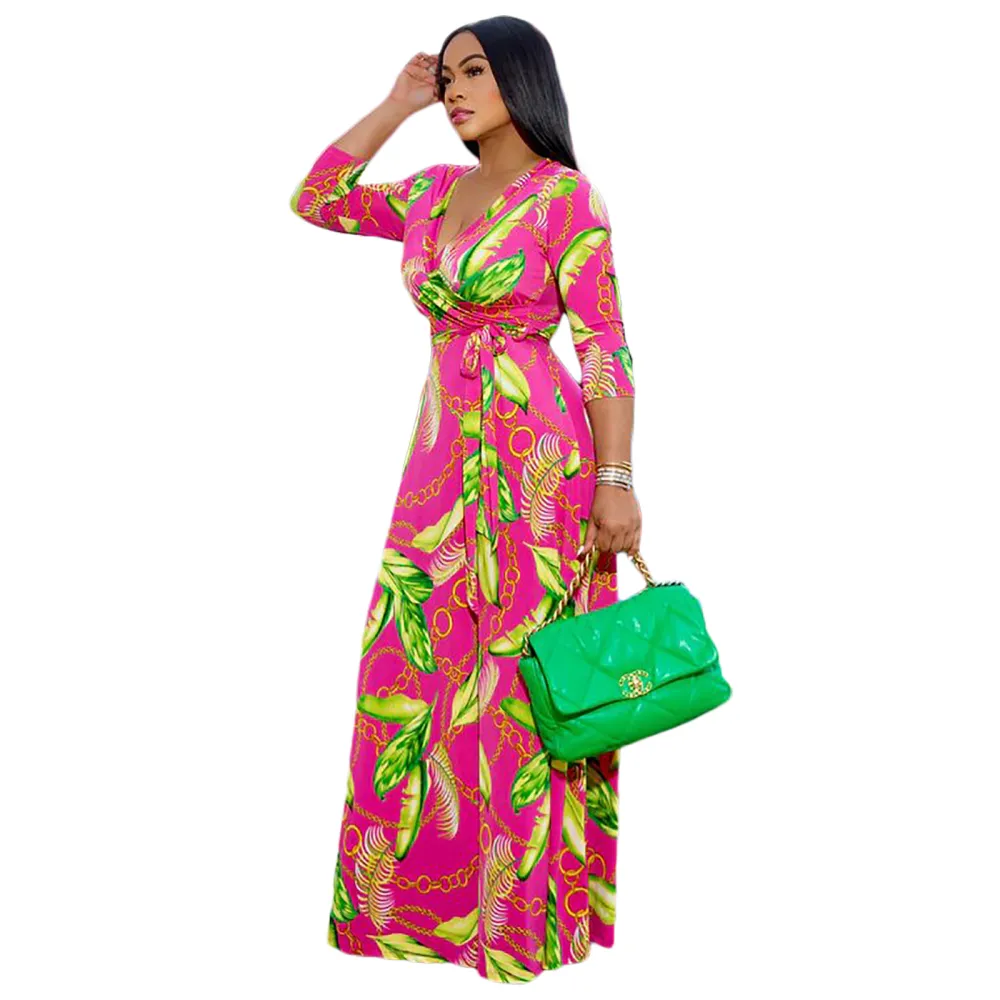 Women Summer Elegant Printed Maxi Dress