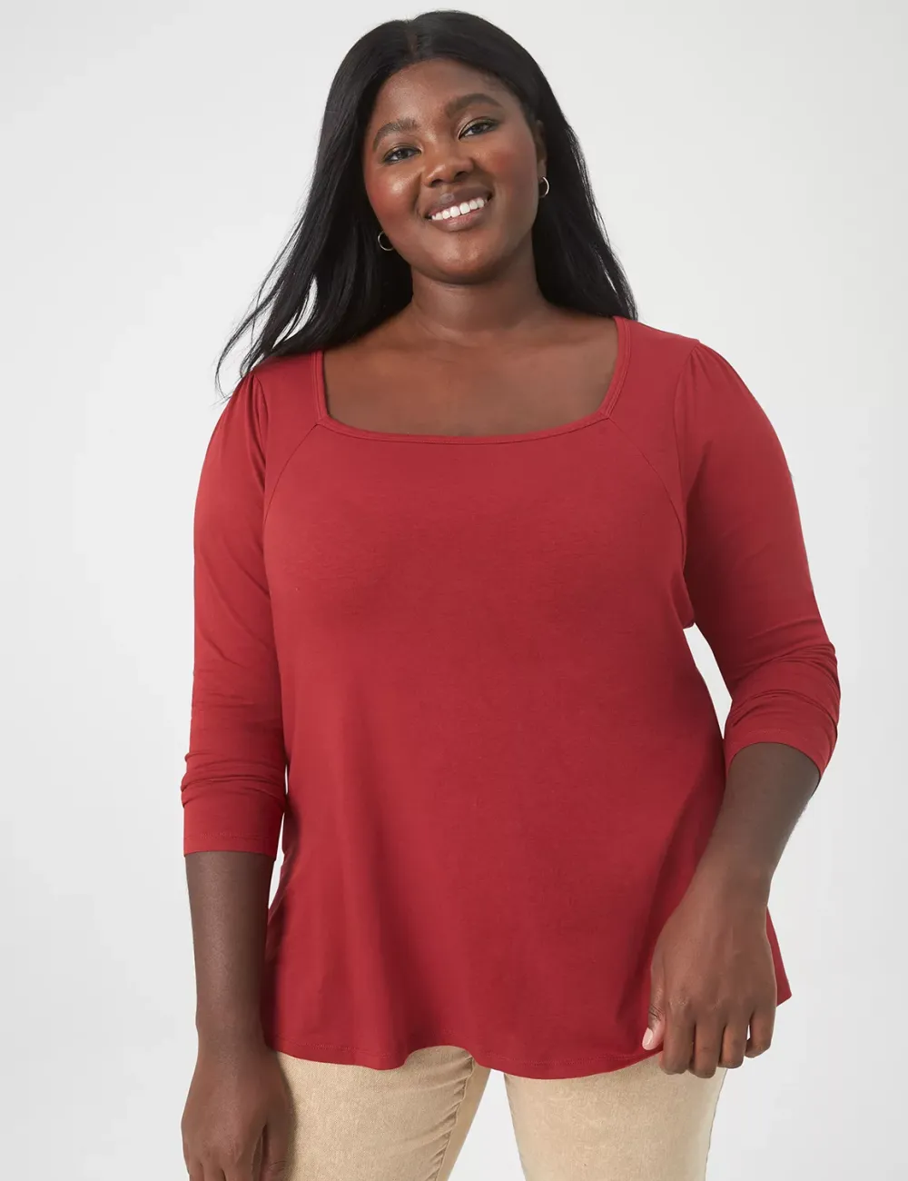 Classic Long-Sleeve Square-Neck Tee