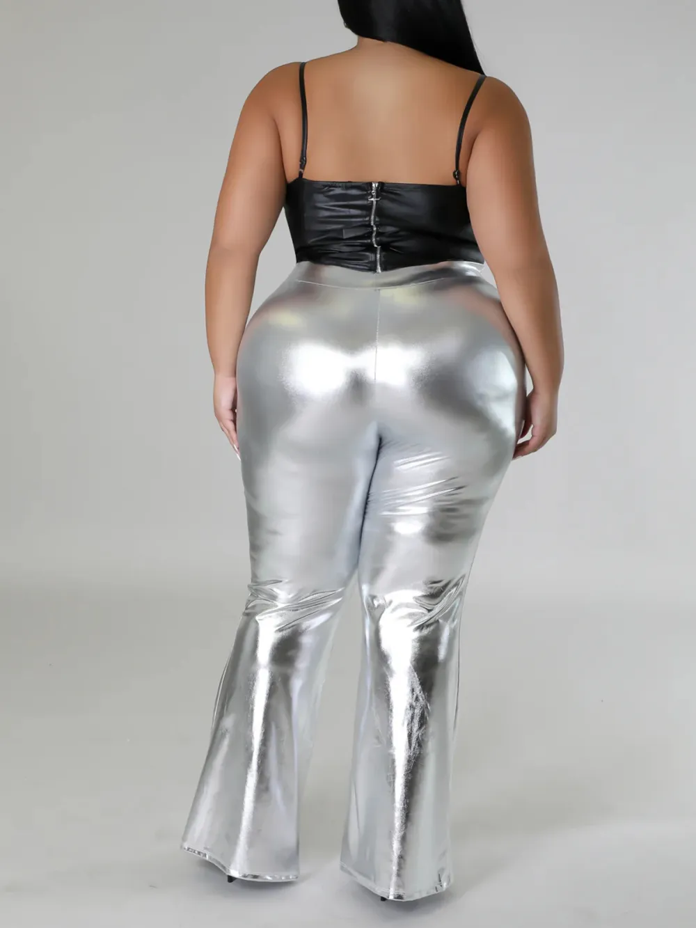 Plus-Size Fashion Women'S Glossy Pants