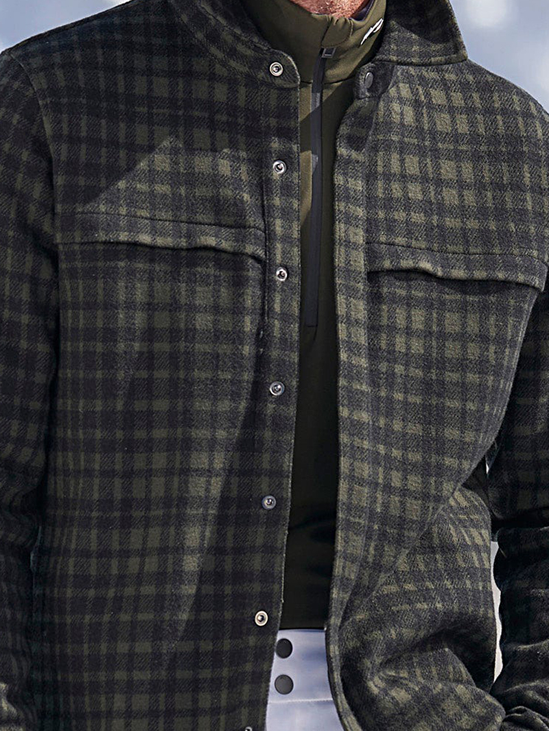 Men's Casual Oversized Plaid Coat Jacket