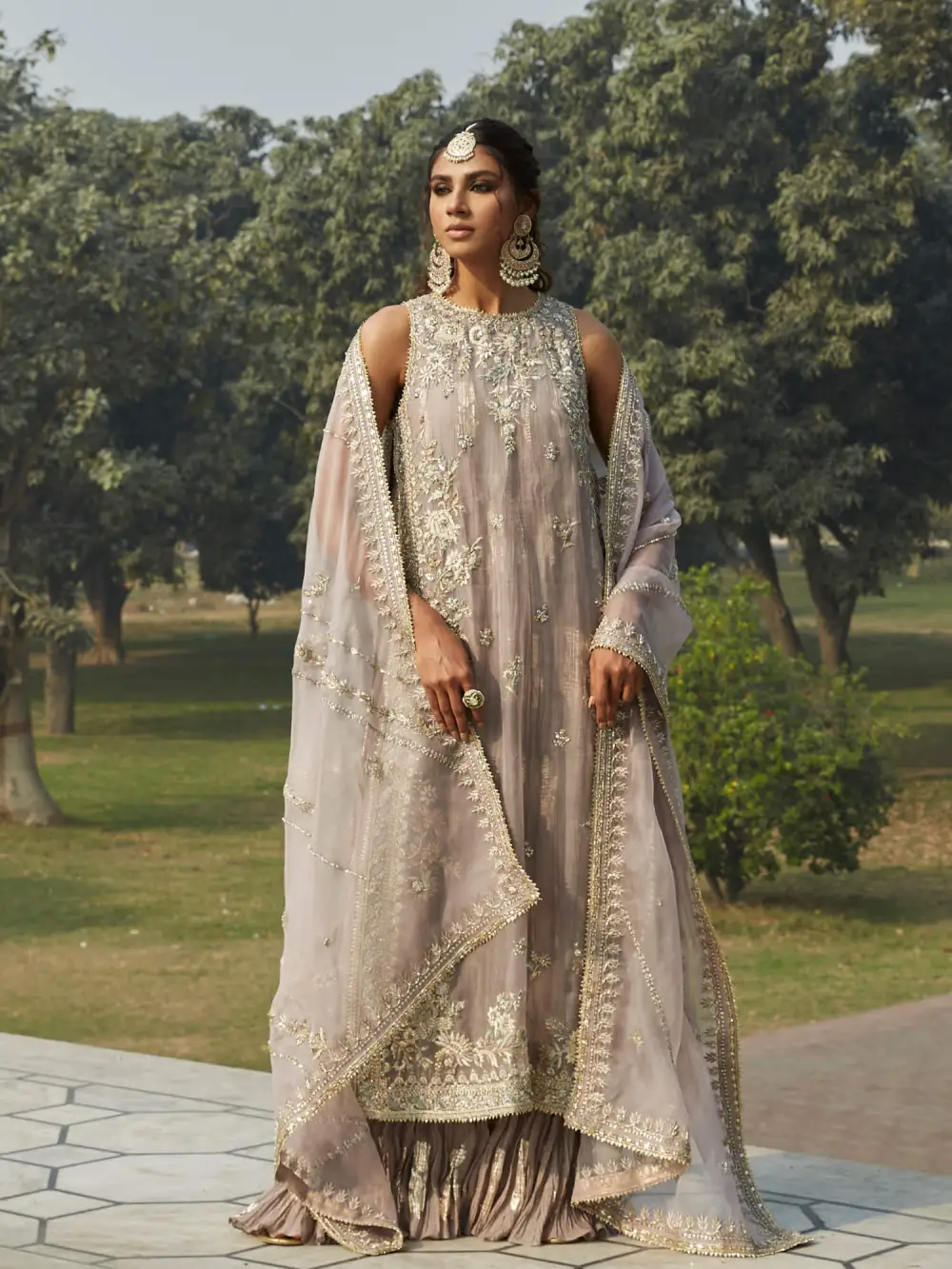 SIDE SLIT DRESS W/ CRUSHED INNER & DUPATTA