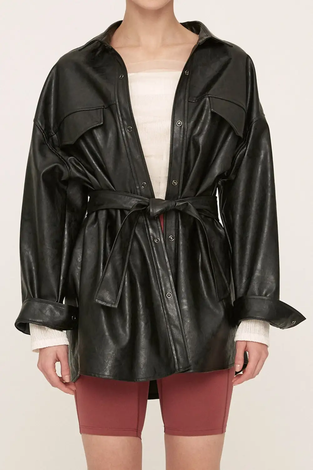 Mia Pleather Oversized Jacket