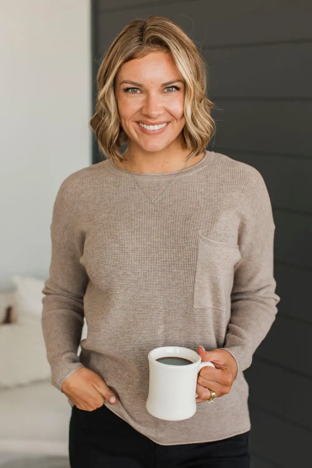 Lost In Your Smile Knit Sweater- Light Mocha