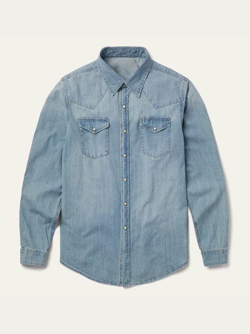 Long-Sleeved Denim Shirt