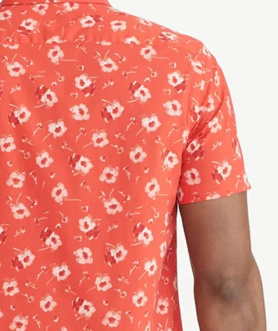 Men's Red Printed Graphic Shirt