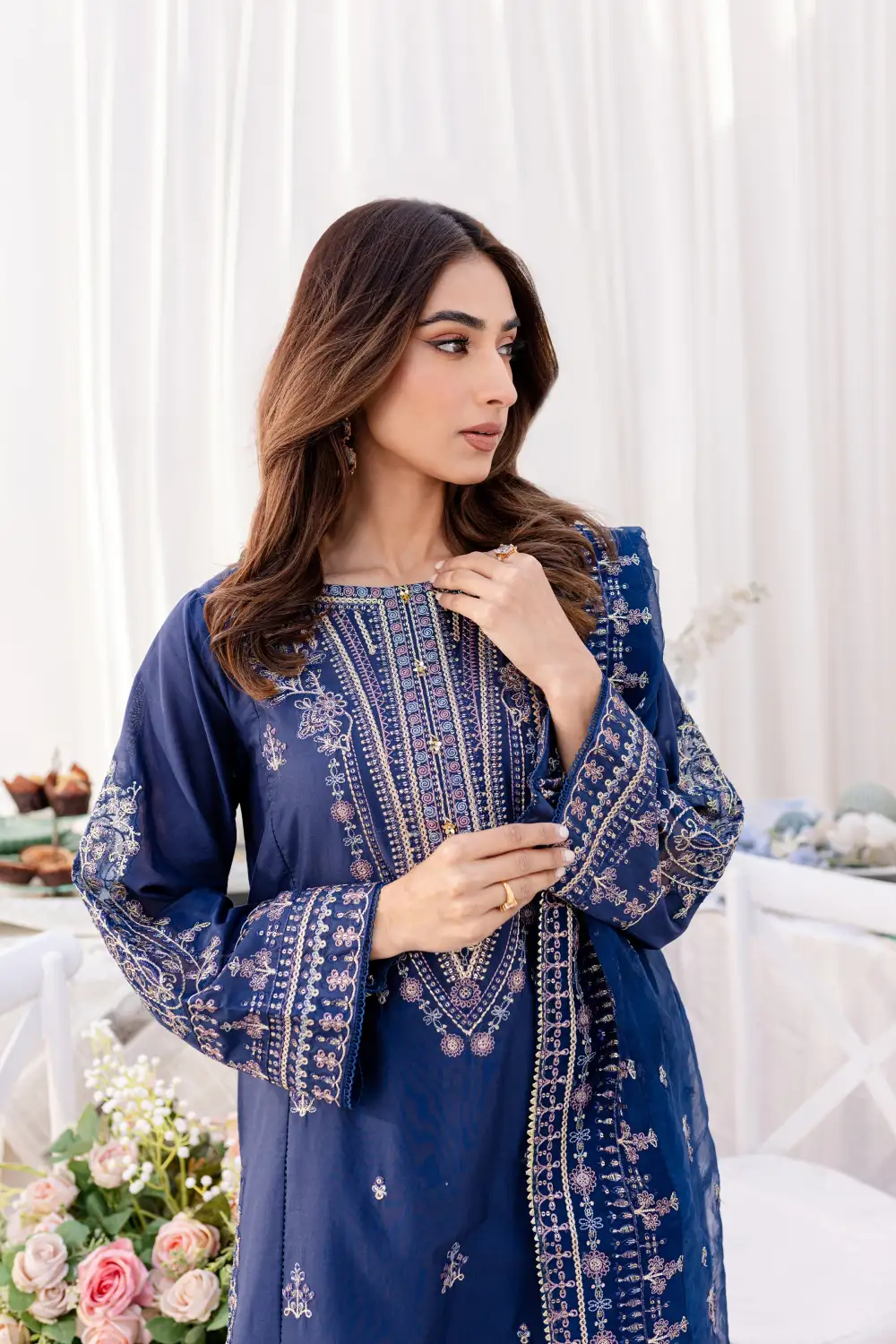 Serra 3Pc - Embroidered Lawn Dress