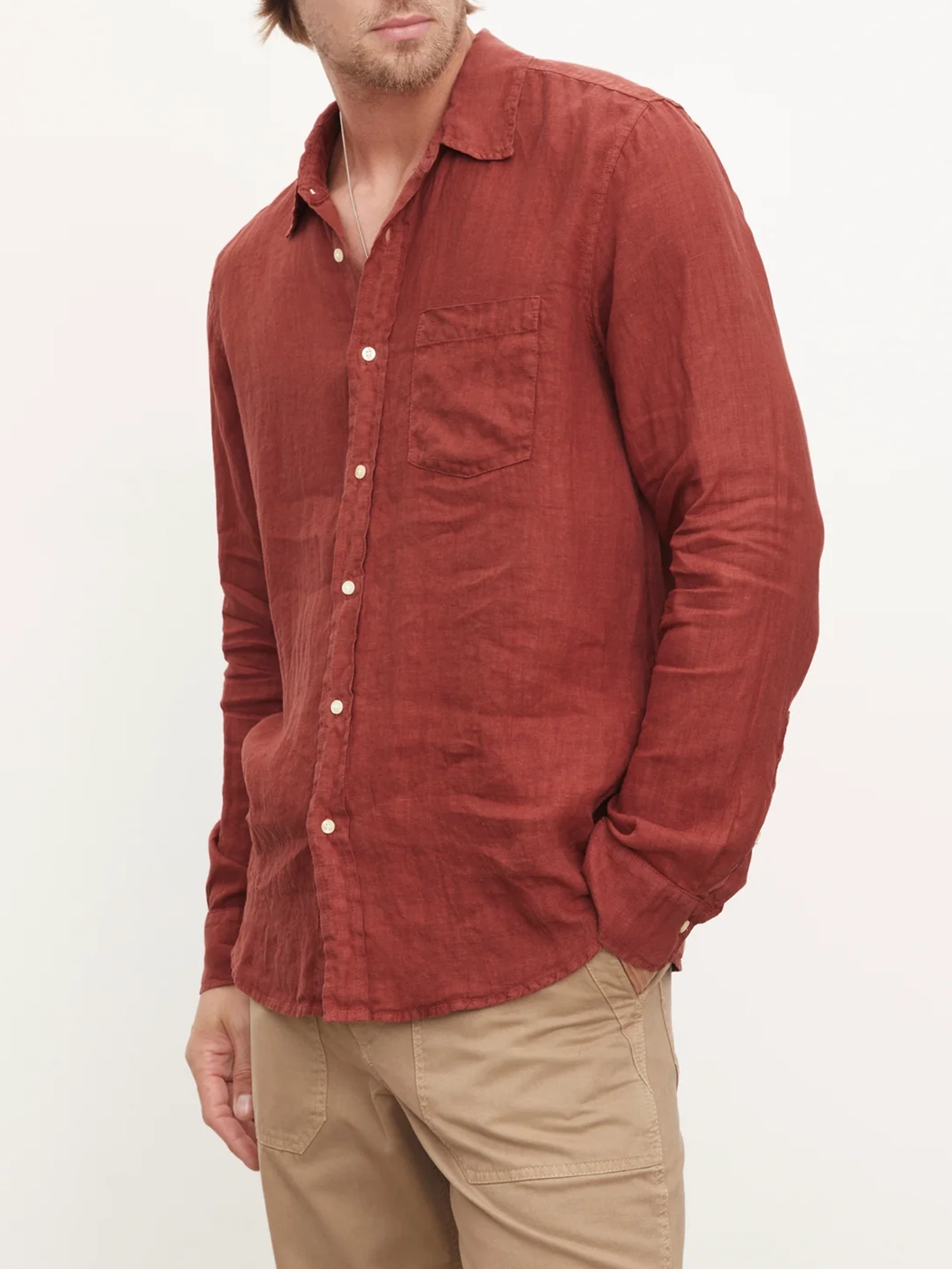 Lapel Neck Solid Casual Shirts