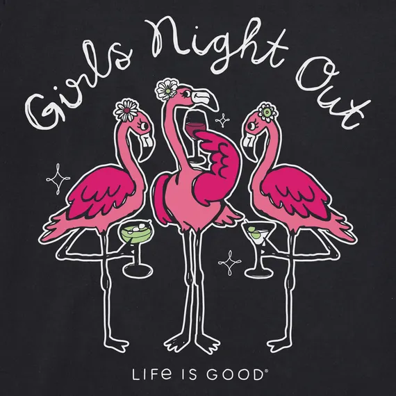 Women's Girls Night Out Flamingo Short Sleeve Tee