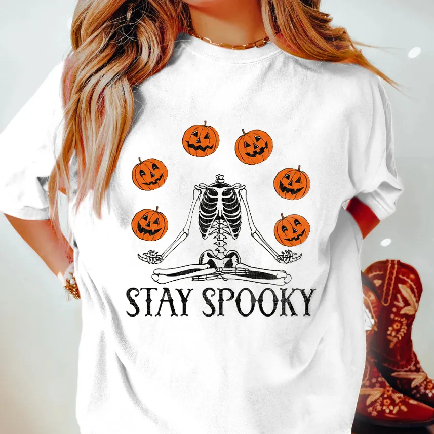 Stay Spooky Skeleton Pumpkin T-Shirt