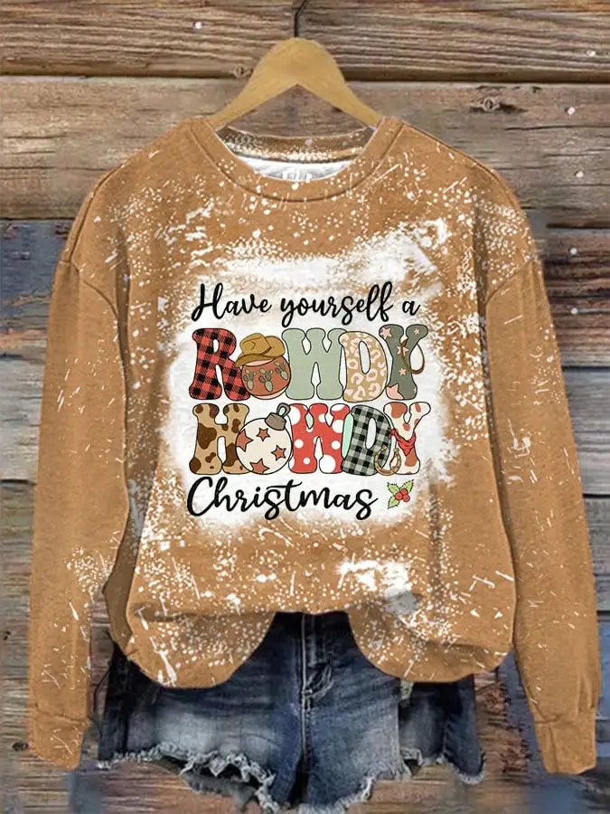 Women's Howdy Country Christmas Print Sweatshirt