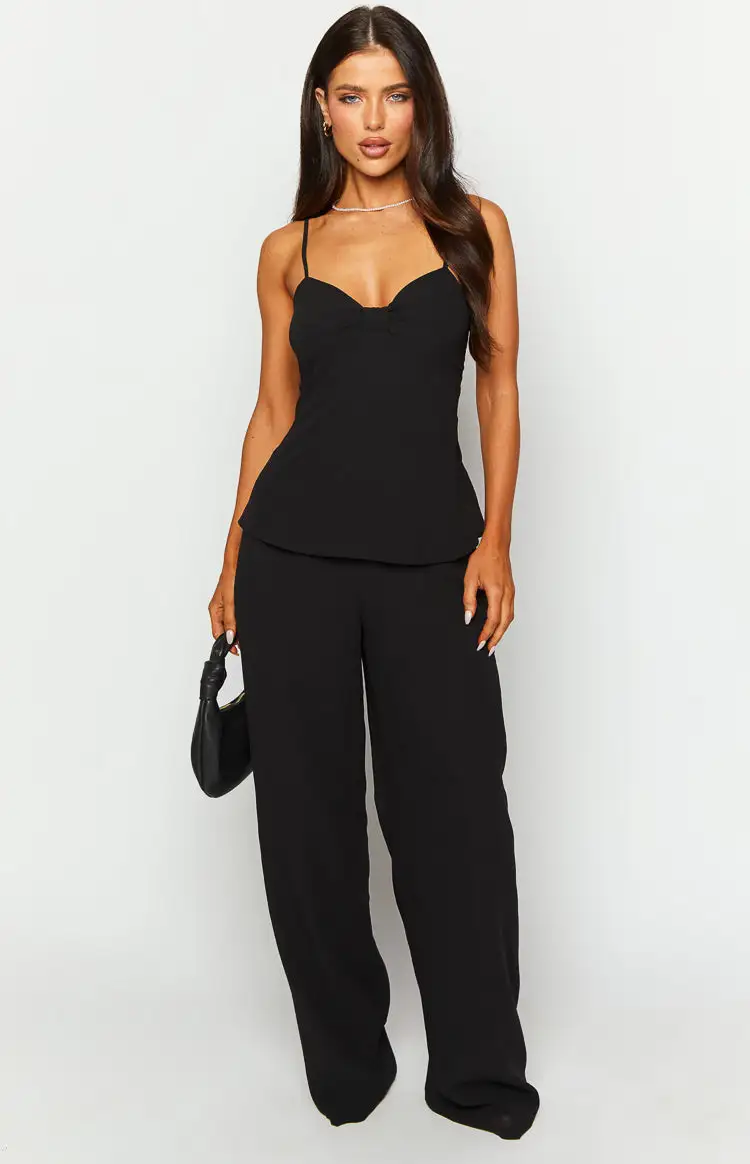 Rune Black Chiffon Jumpsuit