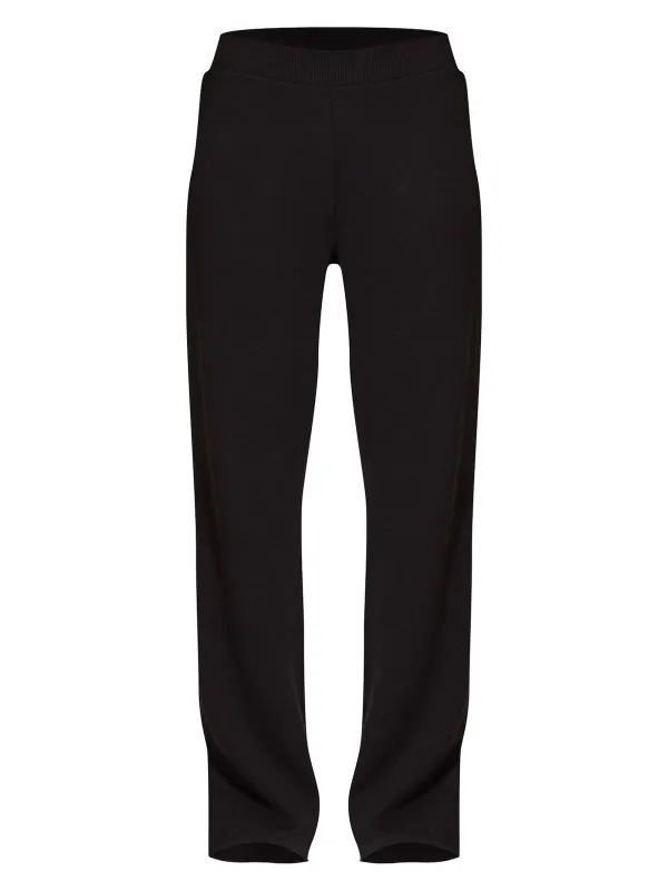 Black Flared Split Hem Sweatpants