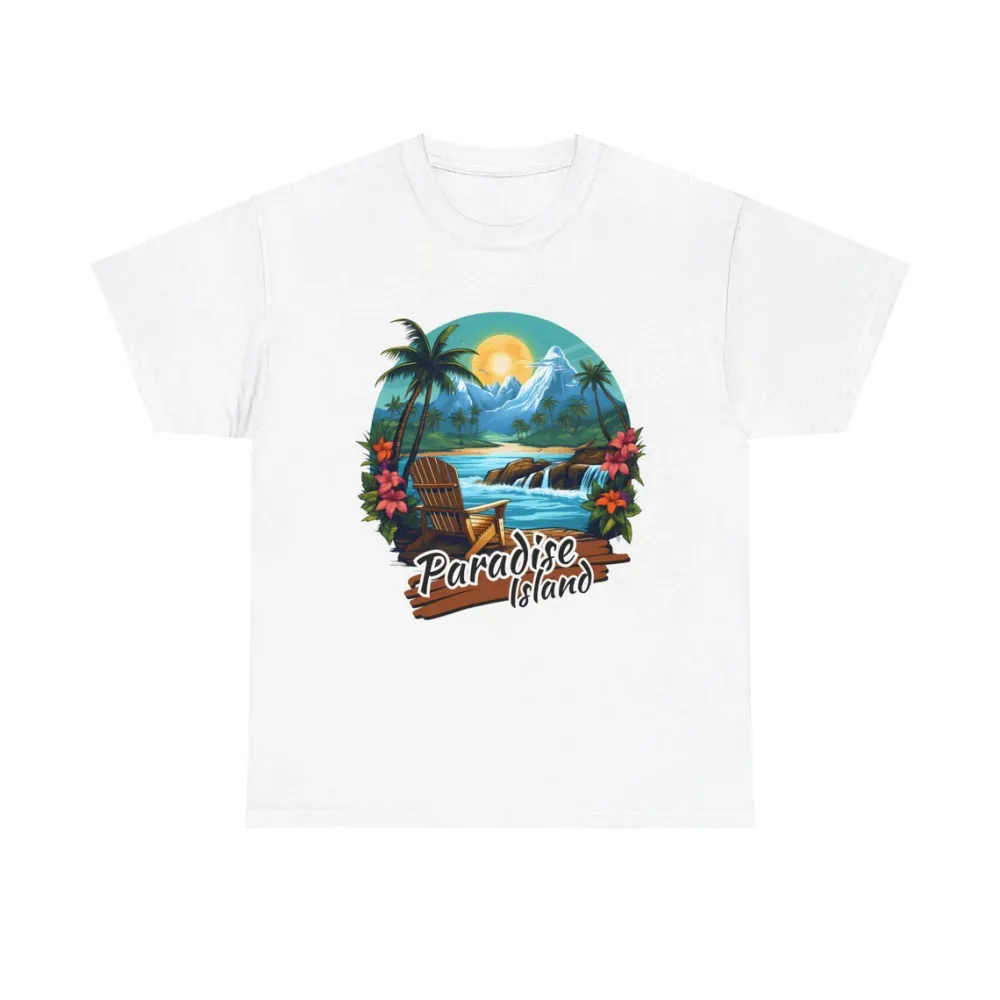 Women's Paradise Island Pattern Printed Tee