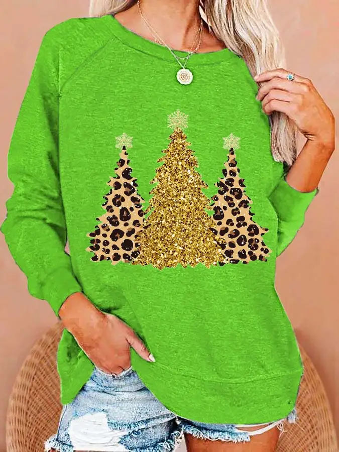 Women's Leopard   Tree Print Sweatshirt