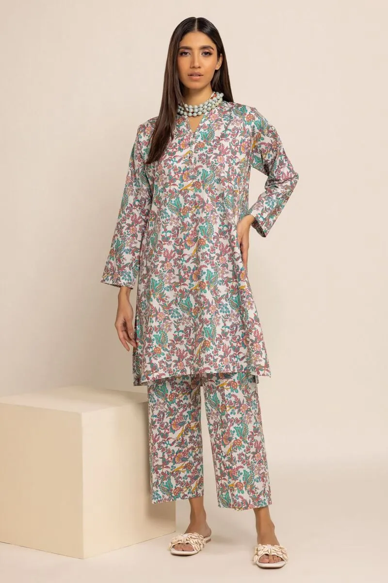 2 Piece | Kurta & Pants | Color Grey Green