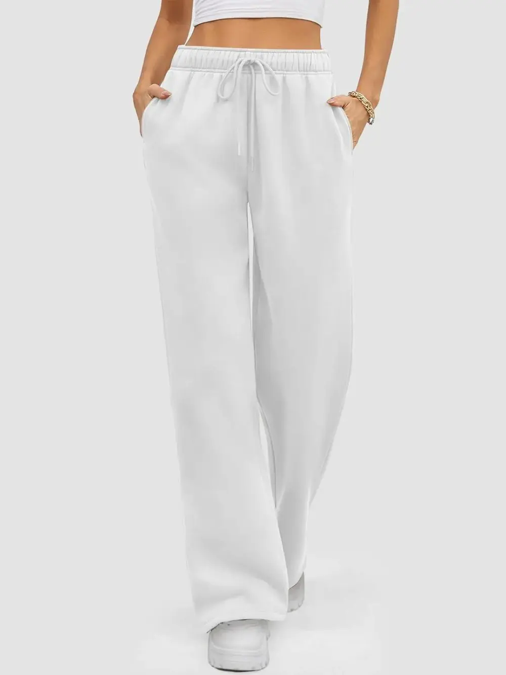 Baggy Sweatpant Fleece Lined Straight Leg Pants