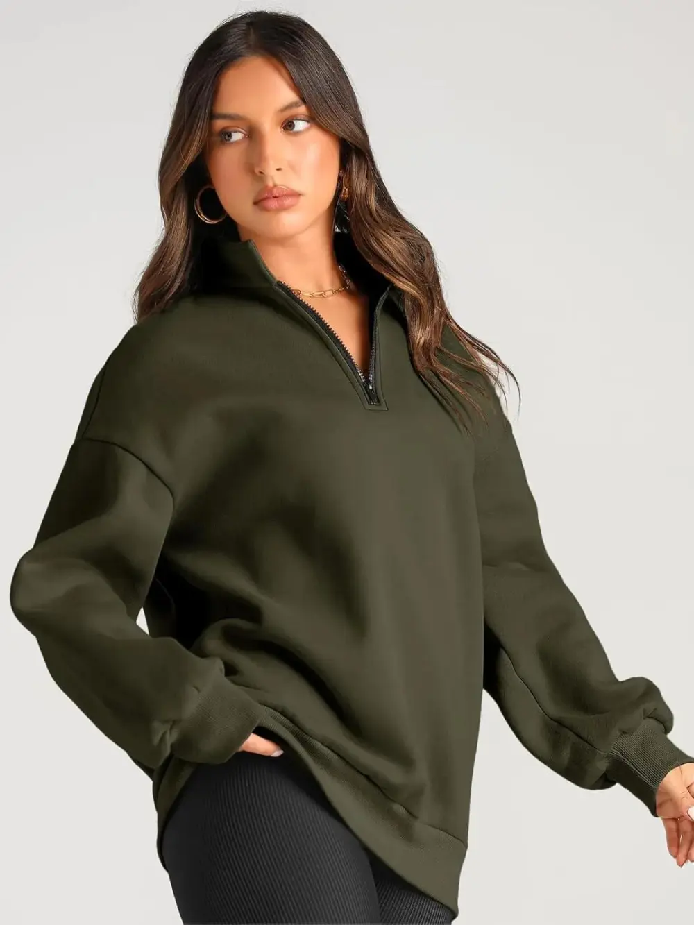 Oversized Sweatshirts Half Zip Pullover Long Sleeve