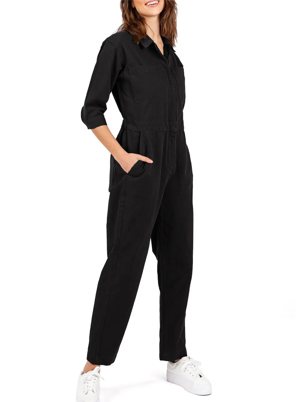 Lana Roux Coverall Aviator Jumpsuit