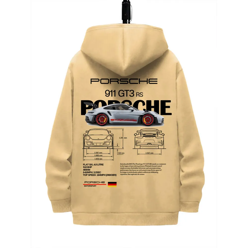 911 GT3 RS DESIGNED PATTERN PRINTED HOODIE