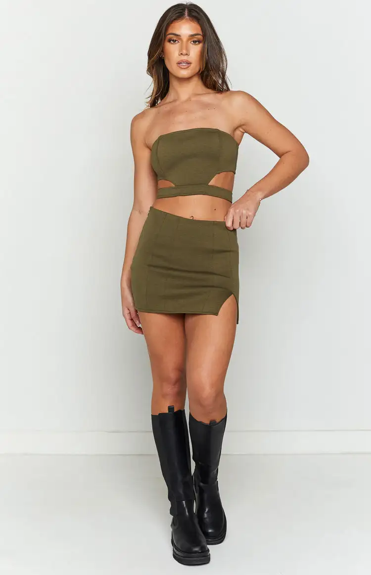 Emerson Green Strapless Crop Top