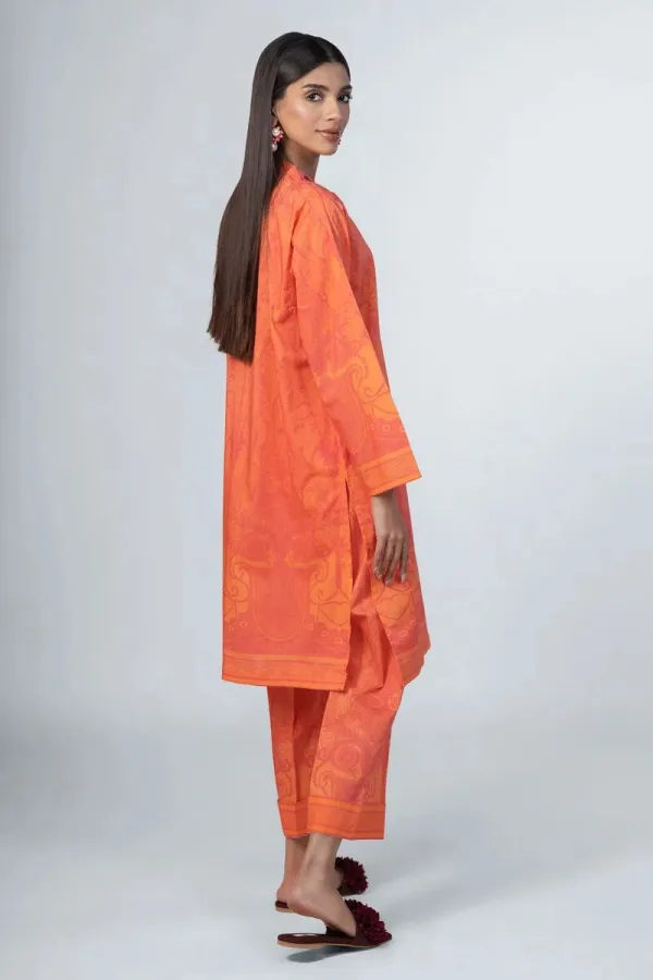 2 Piece | Kurta & Pants | Color Orange