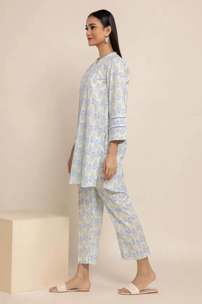 2 Piece | Kurta & Pants | Color Light Blue