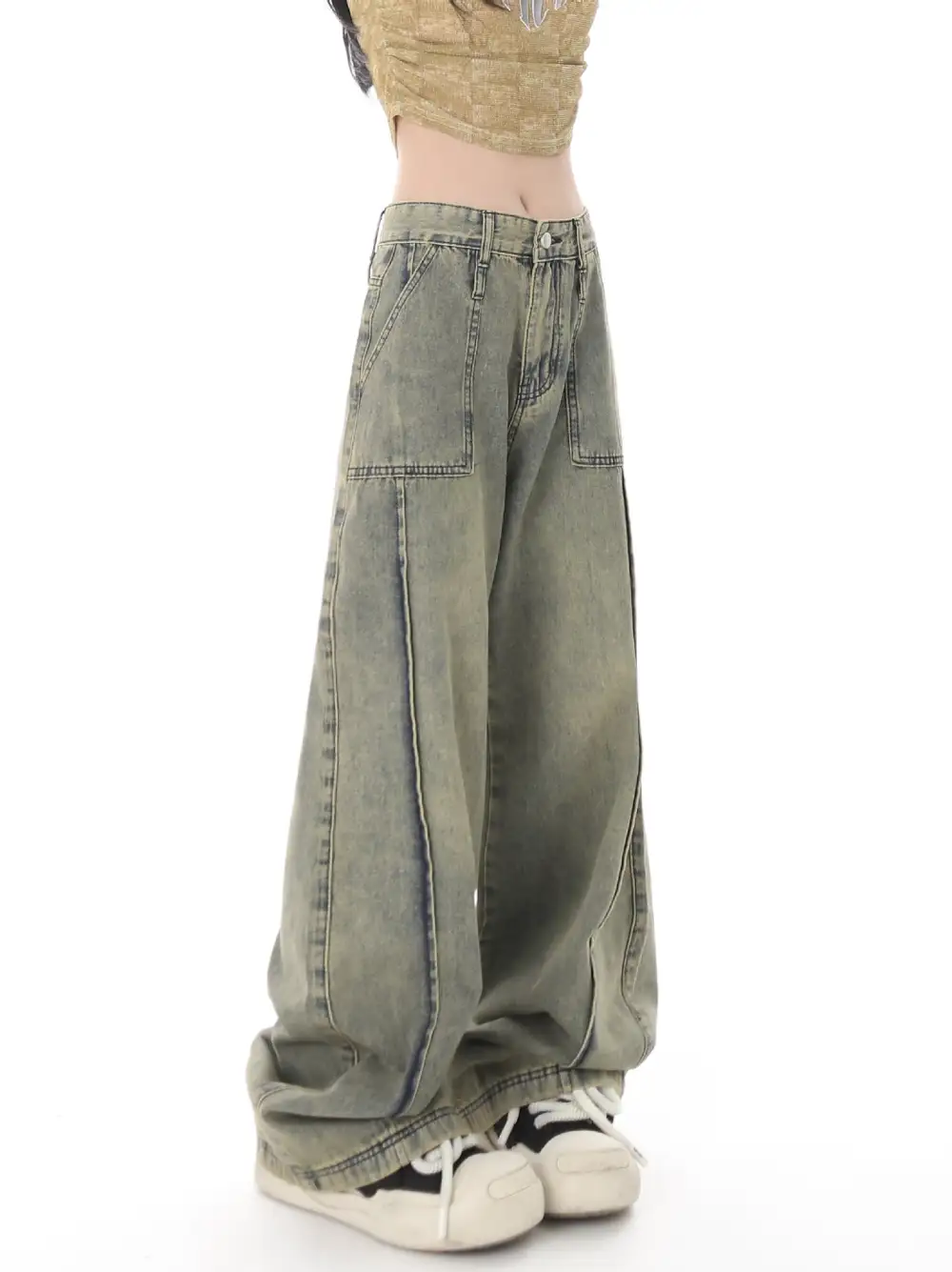 Retro Loose Straight Wide-leg Jeans