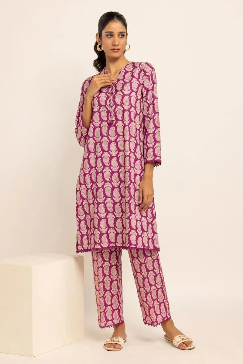 2 Piece | Kurta & Pants | Color Pink