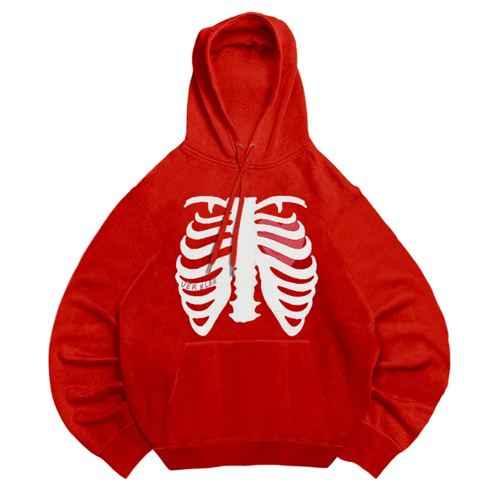 skeleton heart hooded sweatshirt