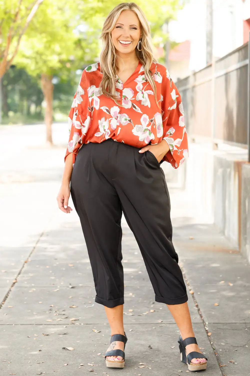 Floral Dreaming Top, Orange