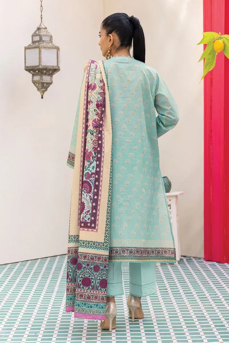 3 Piece Kurta Embroidered | Dupatta& Bottom & Tops | Color light green