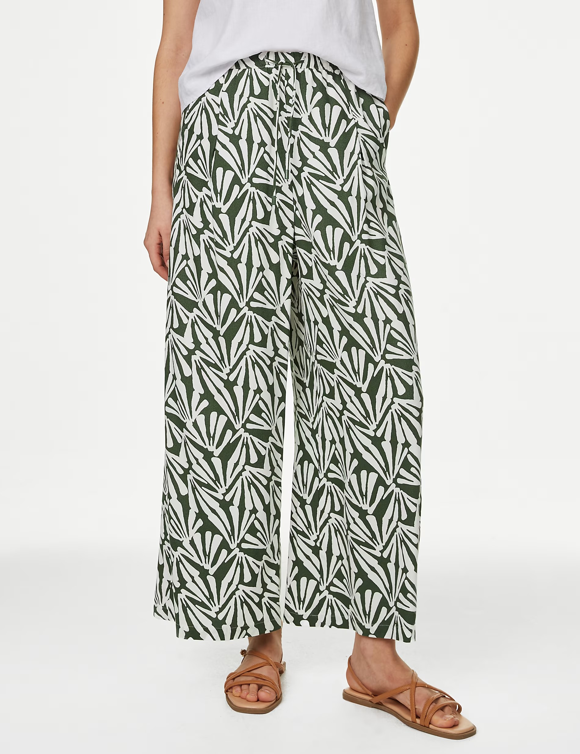 Casual Plants Printed Pants