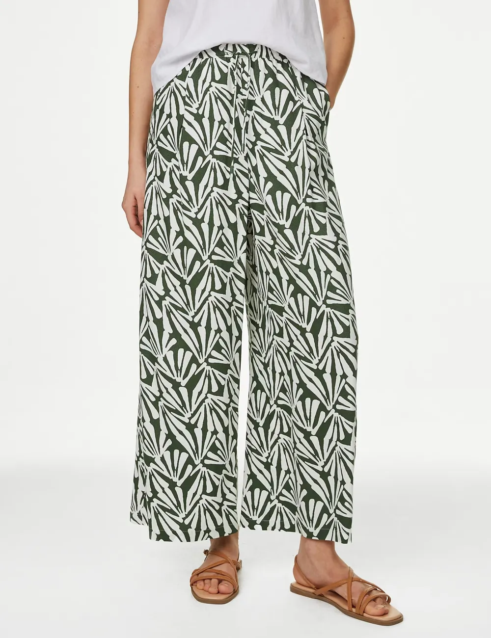 Casual Plants Printed Pants