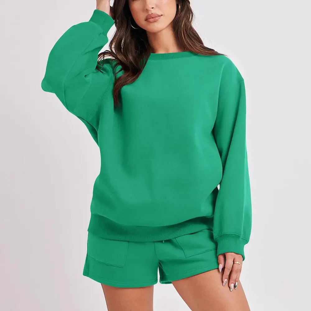 2 Piece Sweatshirt & Shorts Lounge Set