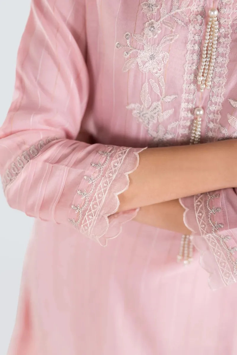 2 Piece Kurta | Embroidered & Pants | Pink