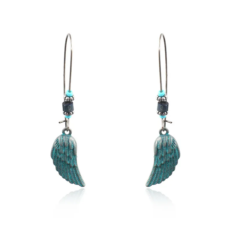 Alloy Creative Big Ear Hook Turquoise Earrings