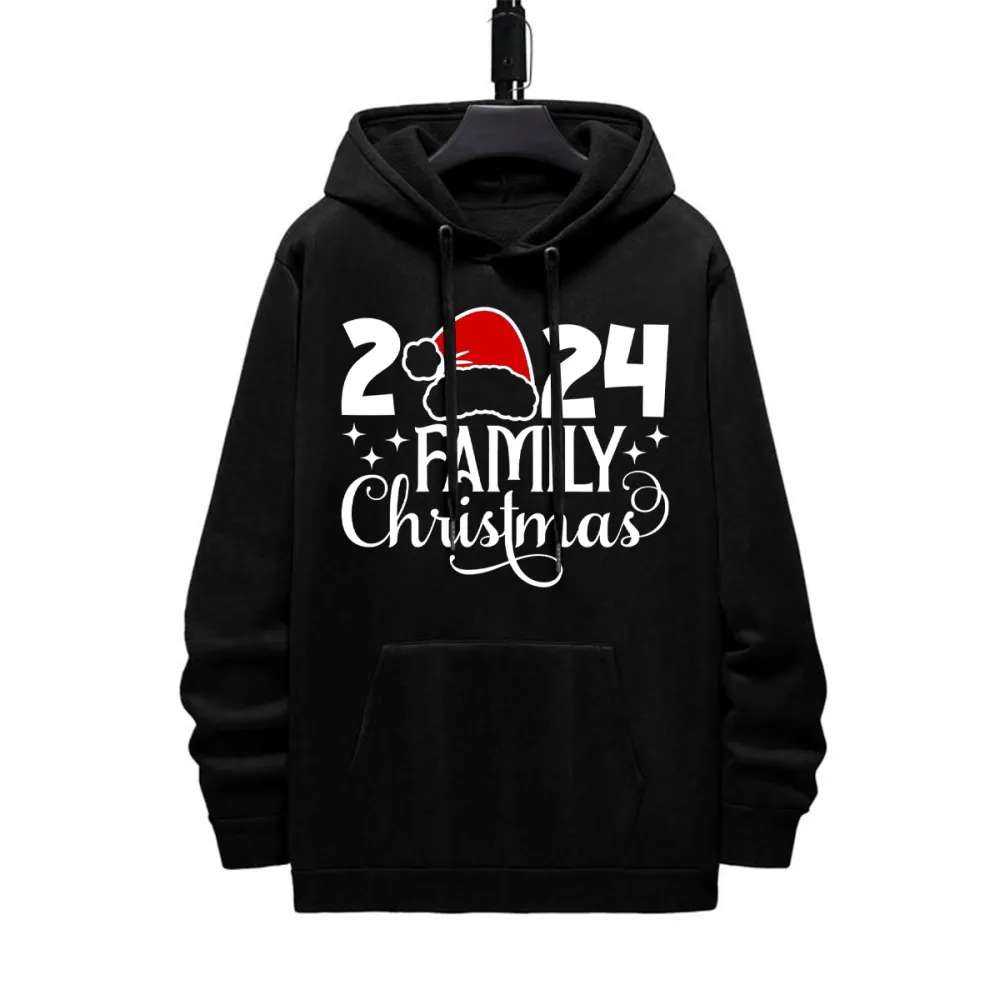 2024 FAMILY CHRISTMAS PATTERN PRINTED HOODIE