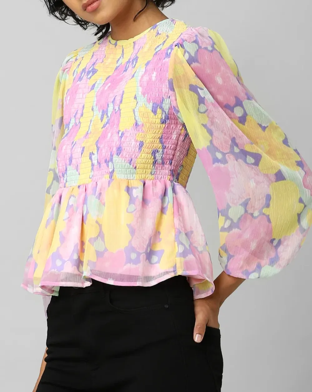 Multi-Colour Floral Print Top