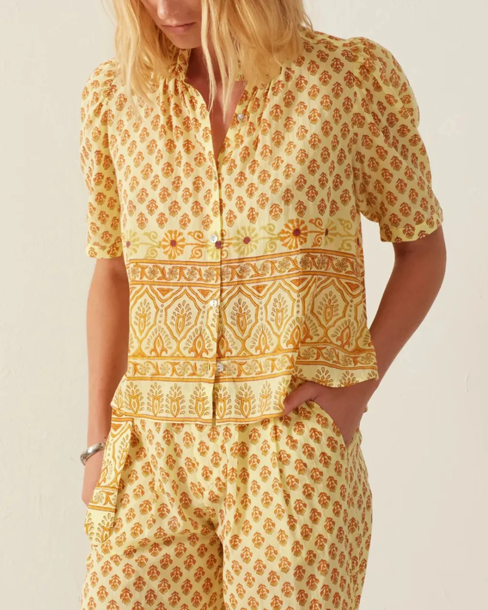 Winnie Saffron Bhutti Shirt