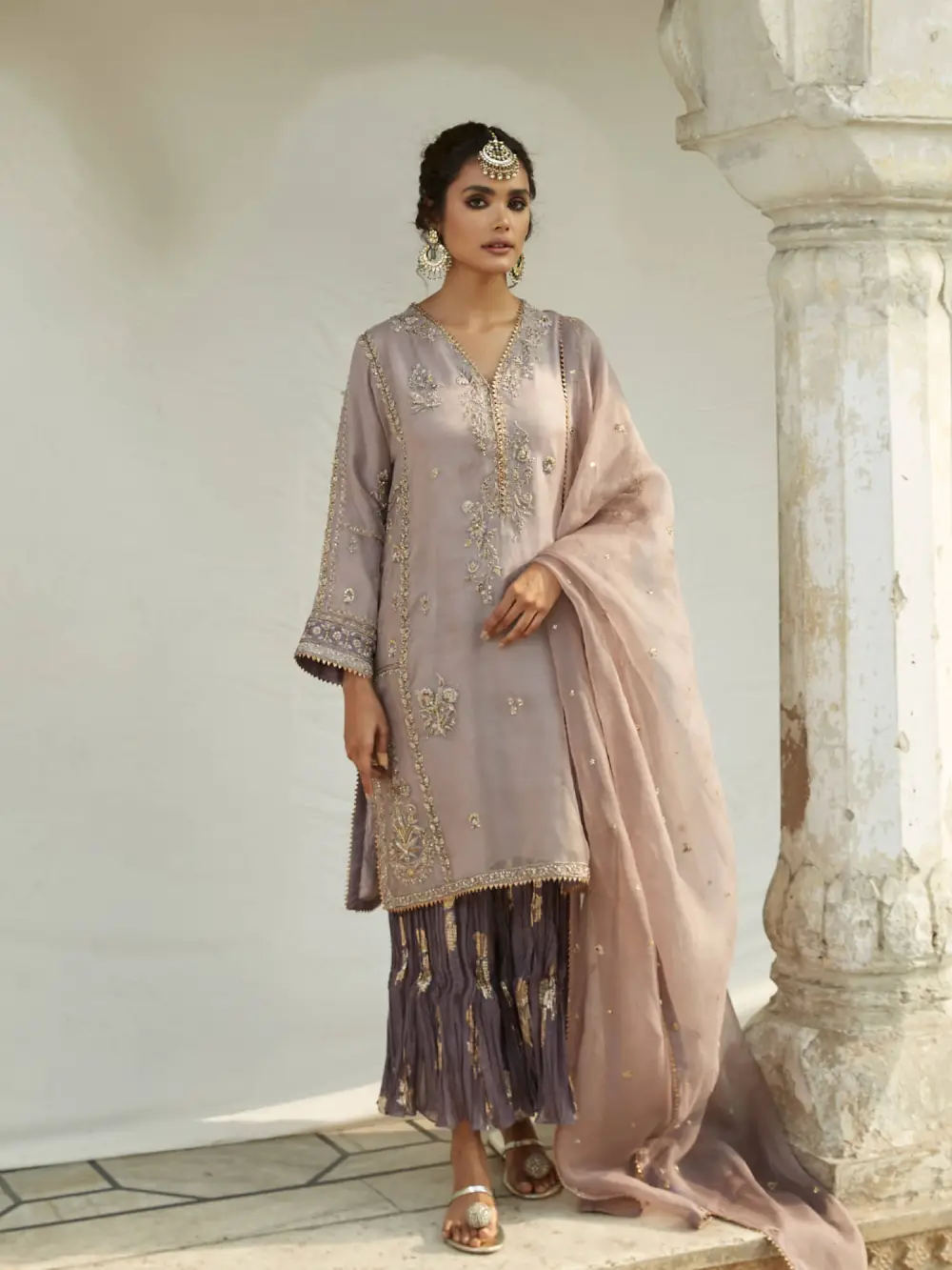 RAYA KURTA W/ CRUSHED IZAAR & DUPATTA