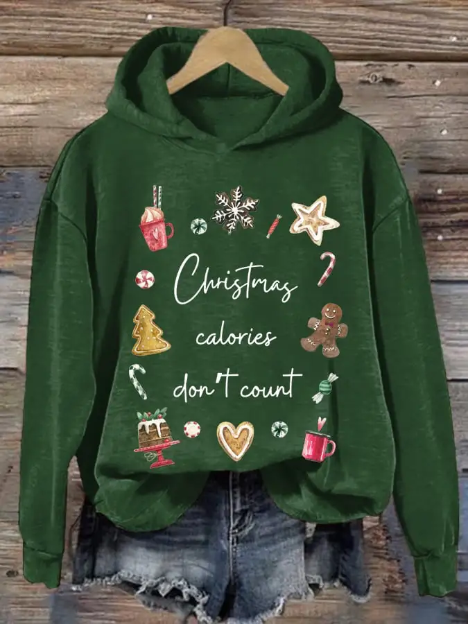 Women's Christmas Calories Don’t Count Print Sweatshirt