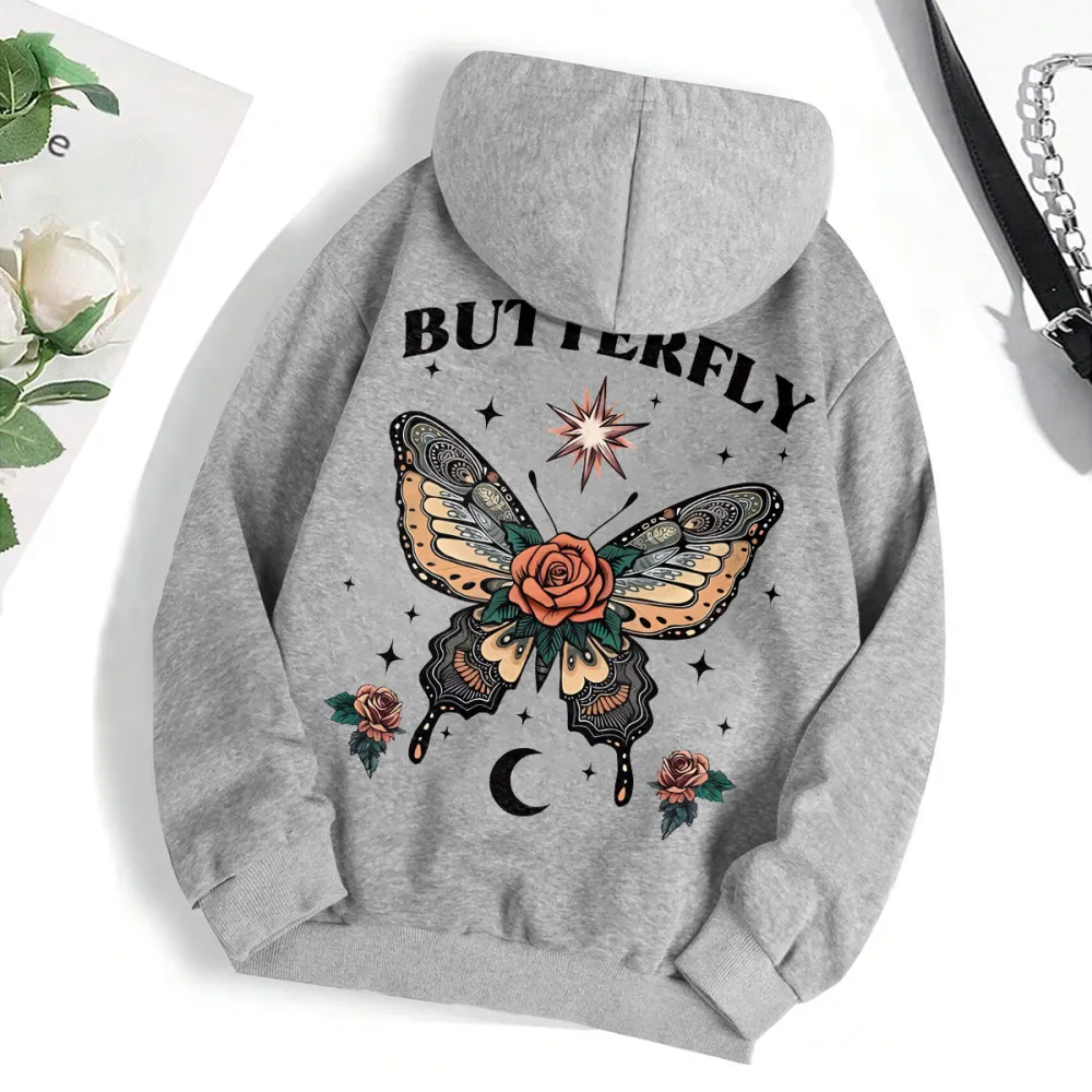 Bohemian butterfly rose City women's fashion hoodie