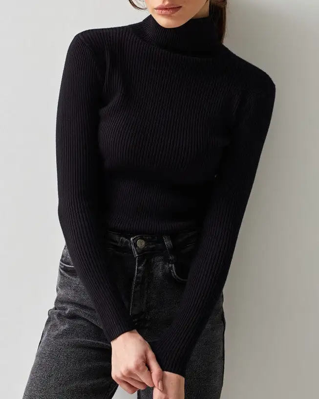 Versatile Essential Turtleneck Knitted Sweater