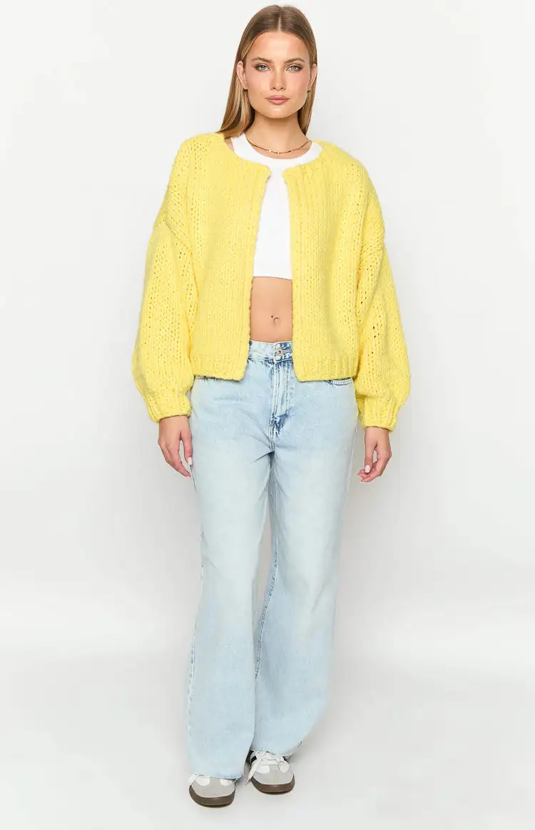 Bad Habits Yellow Knit Cardigan