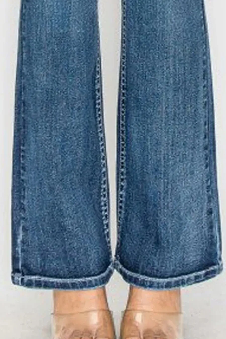 WAXJEAN Y2K Rhinestone Back Pocket Bootcut Jean With Heavy Stitches & Great Stretch