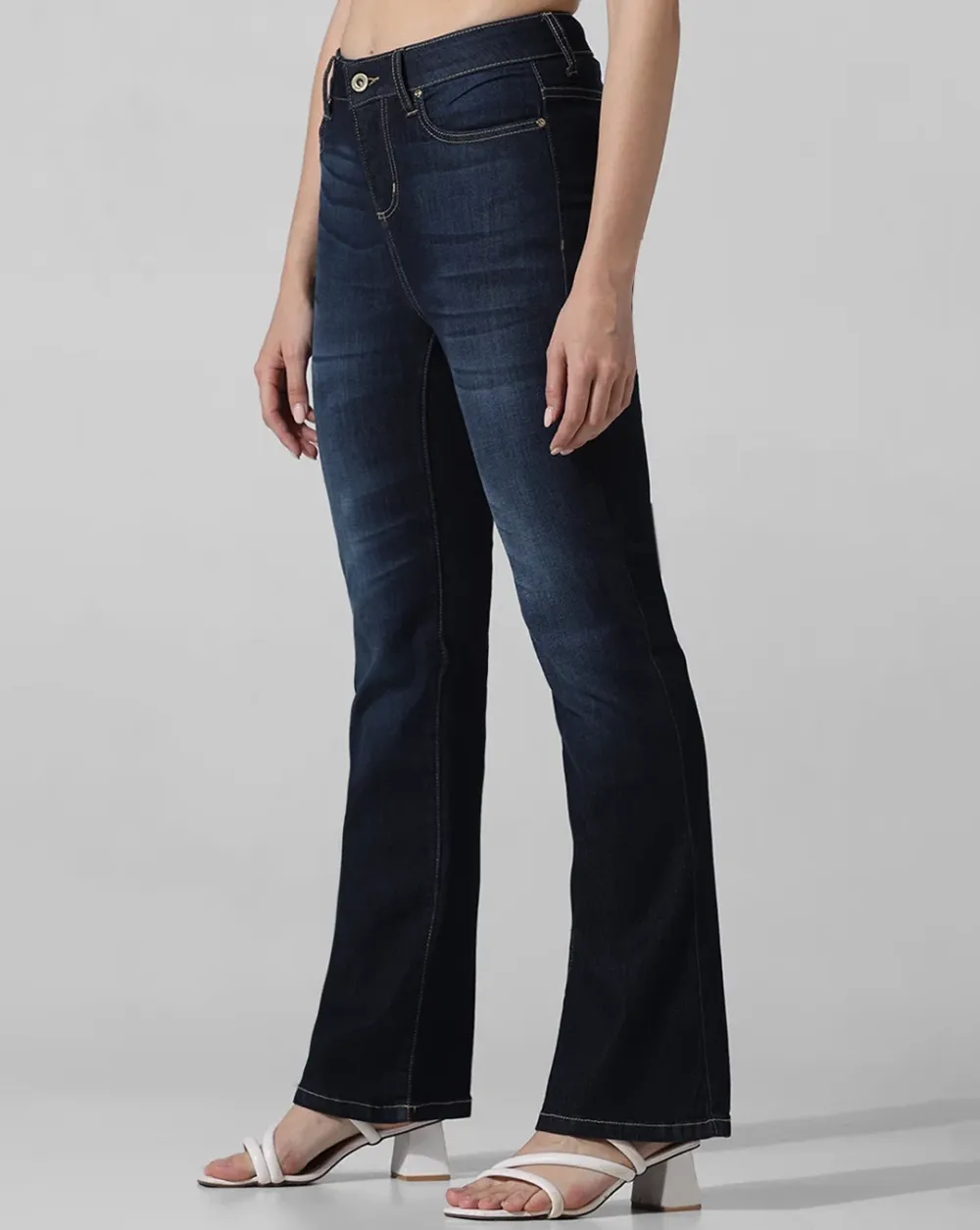 Blue Mid Rise Tulga Flared Jeans